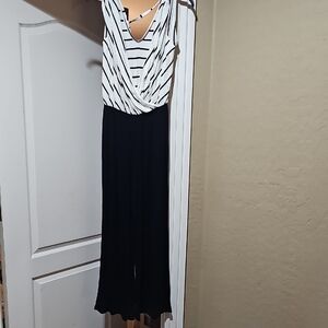 Striped Black and White Jumpsuit